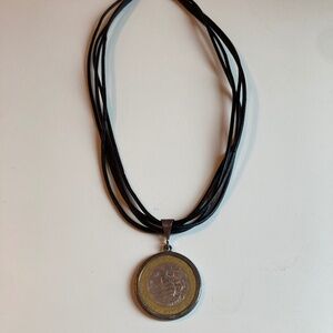 Mexican 10 Peso piece necklace
